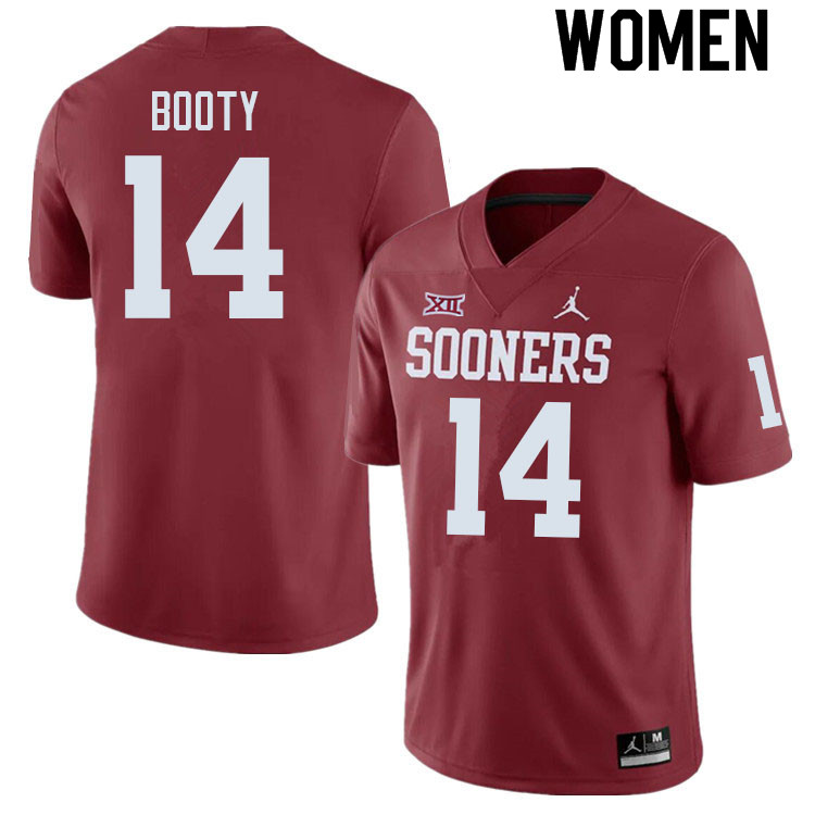 Women #14 General Booty Oklahoma Sooners College Football Jerseys Sale-Crimson